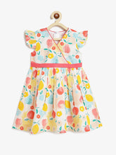 Load image into Gallery viewer, Campana Girls Ruby Crossover Dress - Pastel Fruit Print - Multicolour &amp; White
