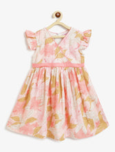 Load image into Gallery viewer, Campana Girls Ruby Crossover Cotton Dress - Soft Floral Print - Pink
