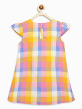 Load image into Gallery viewer, Campana Girls Suzy Dress with Bow - Pastel Rainbow Checks - Multicolour
