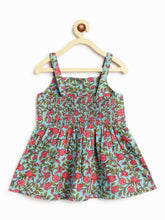 Load image into Gallery viewer, Campana Girls Udita Tunic &amp; Culottes Indo Western Set - Floral Print - Blue &amp; Pink
