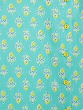 Load image into Gallery viewer, Campana Boys Ananda Dhoti Kurta Set - Floral &amp; Zigzag Print - Blue &amp; Lime Green
