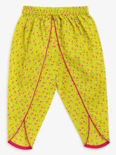 Load image into Gallery viewer, Campana Girls Asmi Dhoti Set - Boota Print - Lime Green
