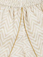 Load image into Gallery viewer, Campana Girls Asmi Dhoti Set - Gold Foil Print - Off-White &amp; Gold
