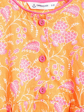 Load image into Gallery viewer, Campana Girls Asmi Dhoti Set - Pastel Floral Print - Orange &amp; Pink
