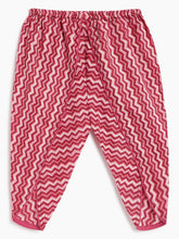 Load image into Gallery viewer, Campana Girls Asmi Dhoti Set - Floral &amp; Zigzag Print - Maroon &amp; Pink
