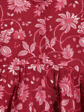 Load image into Gallery viewer, Campana Girls Asmi Dhoti Set - Floral &amp; Zigzag Print - Maroon &amp; Pink
