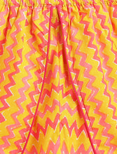 Load image into Gallery viewer, Campana Girls Asmi Dhoti Set - Floral &amp; Chevron Print - Yellow
