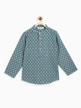 Load image into Gallery viewer, Campana Boys Amias Popover Shirt - Dot Motif - Grey &amp; Blue
