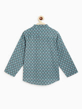 Load image into Gallery viewer, Campana Boys Amias Popover Shirt - Dot Motif - Grey &amp; Blue
