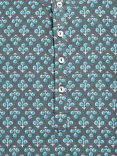 Load image into Gallery viewer, Campana Boys Amias Popover Shirt - Dot Motif - Grey &amp; Blue
