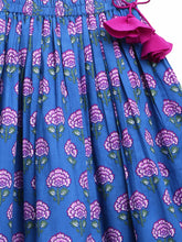 Load image into Gallery viewer, Campana Girls Koel Lehenga Choli with Dupatta Set - Majestic Flower Block Print - Purple
