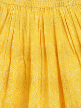 Load image into Gallery viewer, Campana Girls Koel Lehenga Choli Set - Geometric Print - Yellow
