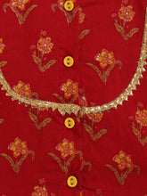 Load image into Gallery viewer, Campana Girls Koel Lehenga Choli with Dupatta Set - Rustic Flower Motif - Maroon
