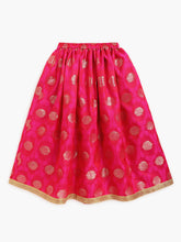 Load image into Gallery viewer, Campana Girls Koel Lehenga Set - Jacquard Motif - Pink
