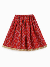 Load image into Gallery viewer, Girls Koel Lehenga Choli Set - Floral Foil Print - Maroon
