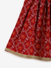 Load image into Gallery viewer, Girls Koel Lehenga Choli Set - Floral Foil Print - Maroon
