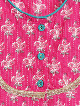 Load image into Gallery viewer, Campana Girls Koel Lehanga Choli Set - Floral Kanthawork - Magenta
