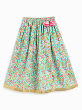 Load image into Gallery viewer, Campana Girls Koel Lehenga Set - Flower Bud Print - Sky Blue &amp; Pink
