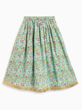 Load image into Gallery viewer, Campana Girls Koel Lehenga Set - Flower Bud Print - Sky Blue &amp; Pink
