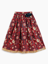 Load image into Gallery viewer, Campana Girls Koel Lehenga Set - Festive Blockprint - Red &amp; Green
