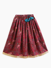 Load image into Gallery viewer, Campana Girls Koel Lehenga Choli with Dupatta Set - Divine Forest Print - Maroon
