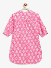 Load image into Gallery viewer, Campana Girls Urvashi Kurta - Block Print - Pink
