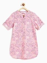 Load image into Gallery viewer, Campana Girls Urvashi Kurta Seamless Floral Print - Soft Pink
