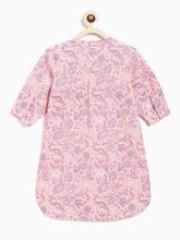 Load image into Gallery viewer, Campana Girls Urvashi Kurta Seamless Floral Print - Soft Pink
