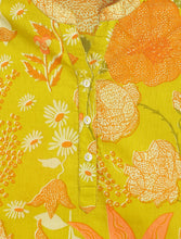 Load image into Gallery viewer, Campana Girls Urvashi Kurta - Floral Dusk Print - Lime Green &amp; Orange
