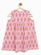 Load image into Gallery viewer, Campana Girls Revathi Kurta Pants Set - Block Print - Pink &amp; Yellow
