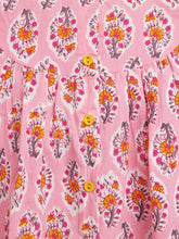 Load image into Gallery viewer, Campana Girls Revathi Kurta Pants Set - Block Print - Pink &amp; Yellow
