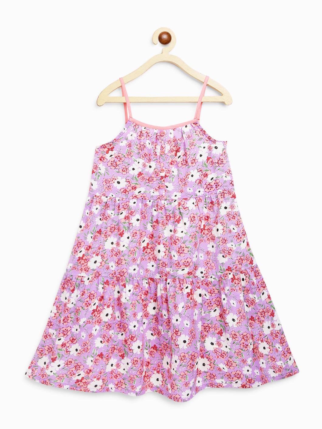 Campana Girls Myra Midi Dress - Floral Print - Purple