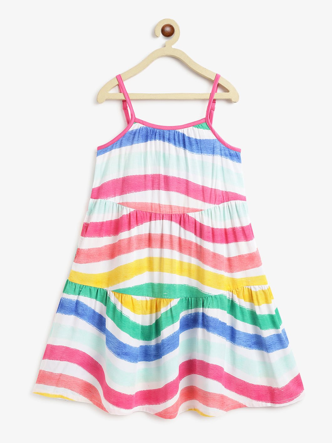 Campana Girls Myra Midi Dress - Rainbow Waves - Multicolour