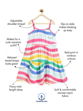 Load image into Gallery viewer, Campana Girls Myra Midi Dress - Rainbow Waves - Multicolour
