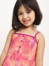 Load image into Gallery viewer, Campana Girls Myra Midi Dress - Sunset Canvas - Orange &amp; Purple
