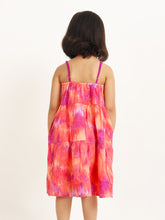 Load image into Gallery viewer, Campana Girls Myra Midi Dress - Sunset Canvas - Orange &amp; Purple
