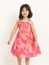 Load image into Gallery viewer, Campana Girls Myra Midi Dress - Sunset Canvas - Orange &amp; Purple
