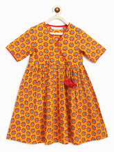 Load image into Gallery viewer, Campana Girls Nihira Flared Kurti - Flower Doodle Print - Yellow
