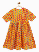 Load image into Gallery viewer, Campana Girls Nihira Flared Kurti - Flower Doodle Print - Yellow
