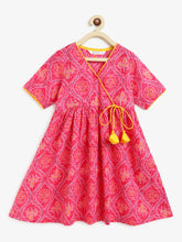 Load image into Gallery viewer, Campana Girls Nihira Flared Kurta - Bandhini Print - Magenta
