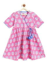 Load image into Gallery viewer, Campana Girls Nihira Flared Kurti - Pastel Blockprint - Purple
