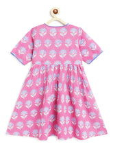 Load image into Gallery viewer, Campana Girls Nihira Flared Kurti - Pastel Blockprint - Purple
