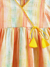 Load image into Gallery viewer, Campana Girls Nihira Kurta Pants Set - Chevron Print - Yellow &amp; Multicolour
