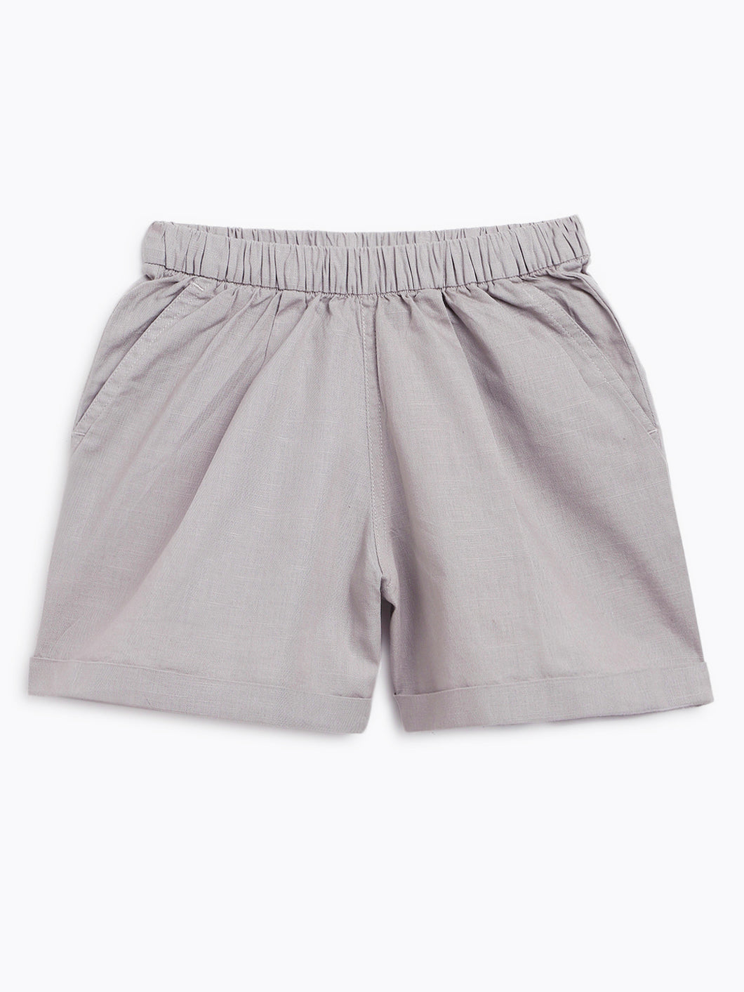 Campana Girls Nelly 100% Cotton Pull-on Shorts - Light Grey