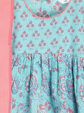 Load image into Gallery viewer, Campana Girls Ragini Kurta with Afghani Pants &amp; Dupatta - Blue &amp; Peach
