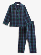 Load image into Gallery viewer, Campana Kids Full Sleeves Nightsuit - Plaid Checks - Navy, Blue &amp; Green
