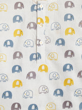 Load image into Gallery viewer, Campana Kids Appu Cotton Nightsuit - Baby Elephants Print - White &amp; Grey
