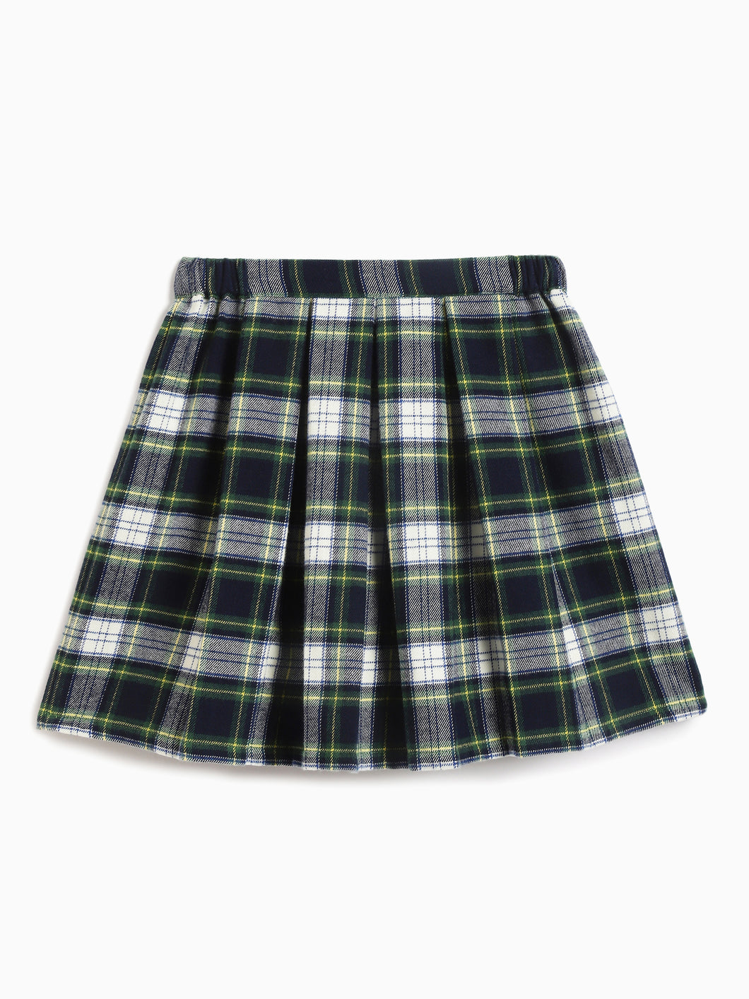 Campana Girls Fiona Pleated Skirt - Checks - Navy, White & Green