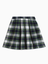 Load image into Gallery viewer, Campana Girls Fiona Pleated Skirt - Checks - Navy, White &amp; Green
