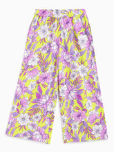 Load image into Gallery viewer, Campana Girls Mia Crop Top with Trousers Clothing Set - Tropical Floral Print - Yellow &amp; Pink
